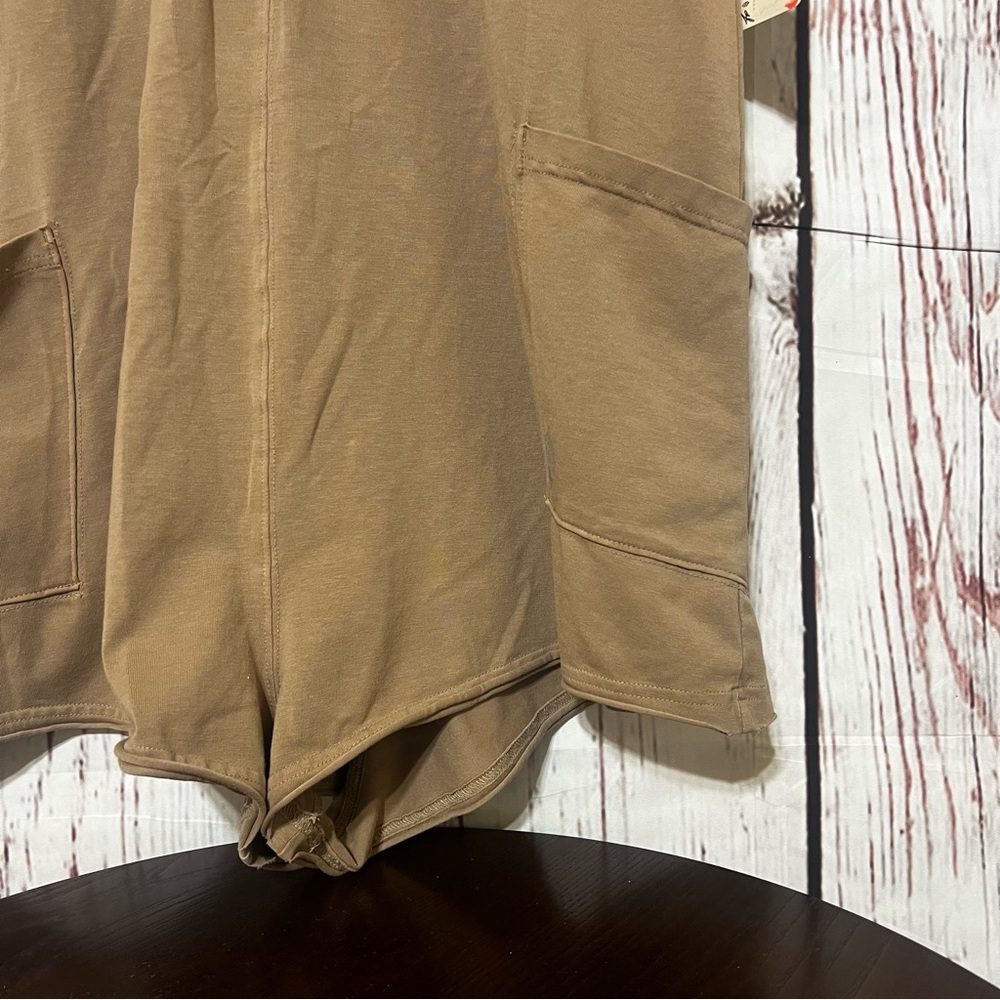 Free People FP Movement Hot Shot Tee Romper in Medium Mocha.  T-Shirt Romper NWT - Picture 5 of 16